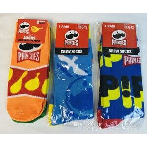 New Novelty Crew & Ankle Socks Men's Size 6-13 Pringles Potatoes Crisps Lot of 4